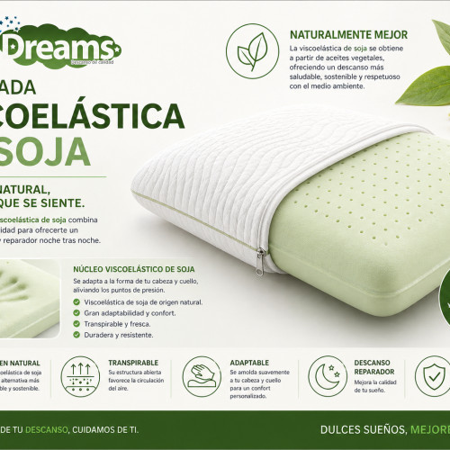ALMOHADA VISCOELASTICA SOJA 60X40